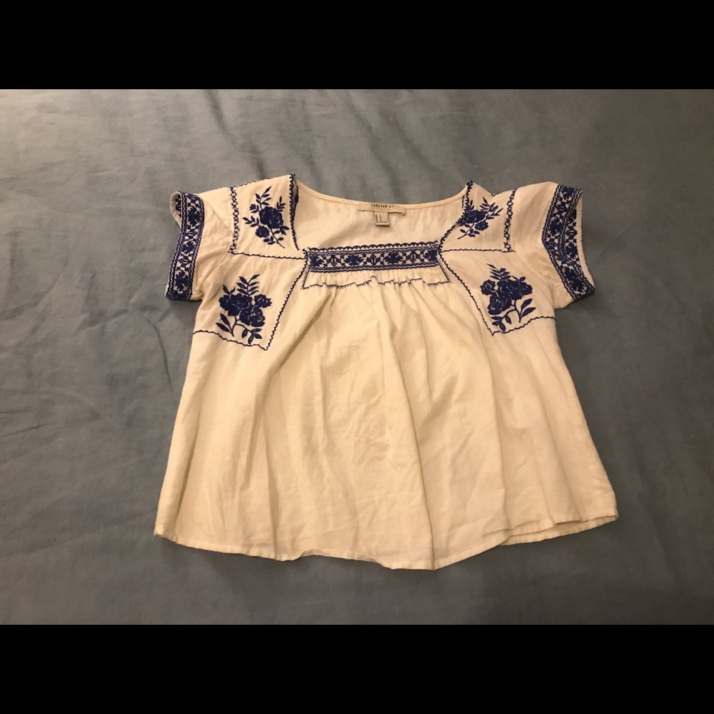 Forever 21 Embroidered Blouse